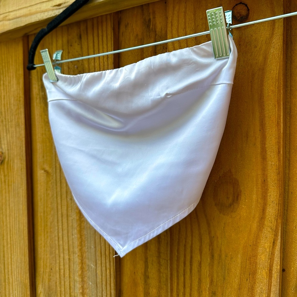 Western White Tube Top •open back•